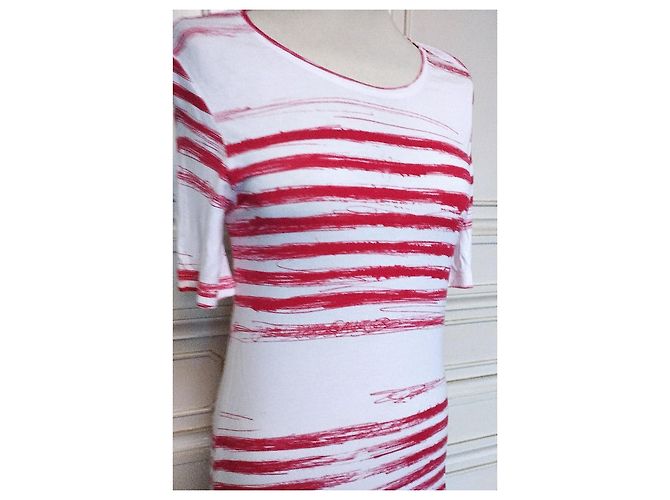 Jean Paul Gaultier Robe Marin mutine Sigles TS/M Rosa Blanco - vista 12