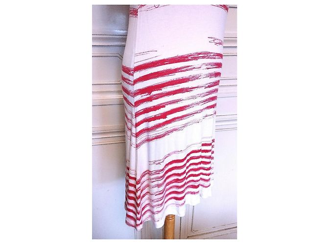 Jean Paul Gaultier Robe Marin mutine Sigles TS/M Rosa Blanco - vista 13