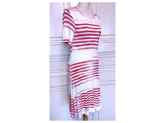 Jean Paul Gaultier Robe Marin mutine Sigles TS/M Rosa Blanco - vista 14