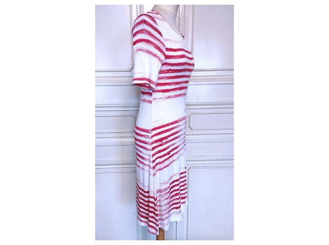 Jean Paul Gaultier Robe Marin mutine Sigles TS/M Rosa Blanco - vista 16