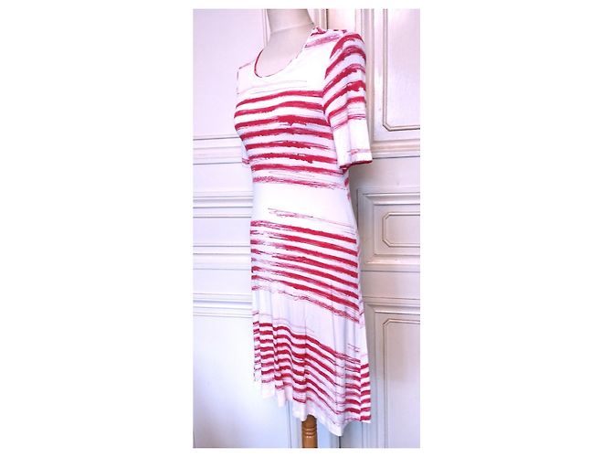Jean Paul Gaultier Robe Marin mutine Sigles TS/M Rosa Blanco - vista 2