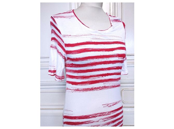 Jean Paul Gaultier Robe Marin mutine Sigles TS/M Rosa Blanco - vista 6