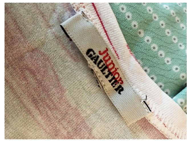 Jean Paul Gaultier Robe Marin mutine Sigles TS/M Rosa Blanco - vista 8