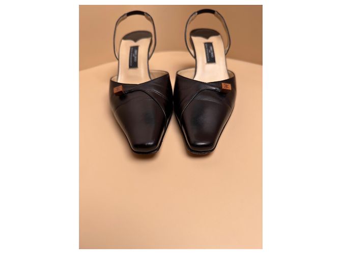 Décolleté slingback in pelle nera Jimmy Choo for Anya Hindmarch Nero - vista 4
