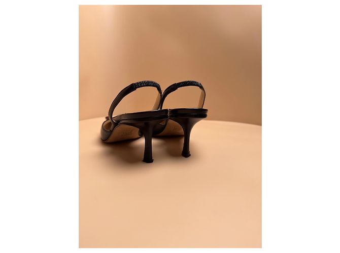 Décolleté slingback in pelle nera Jimmy Choo for Anya Hindmarch Nero - vista 6