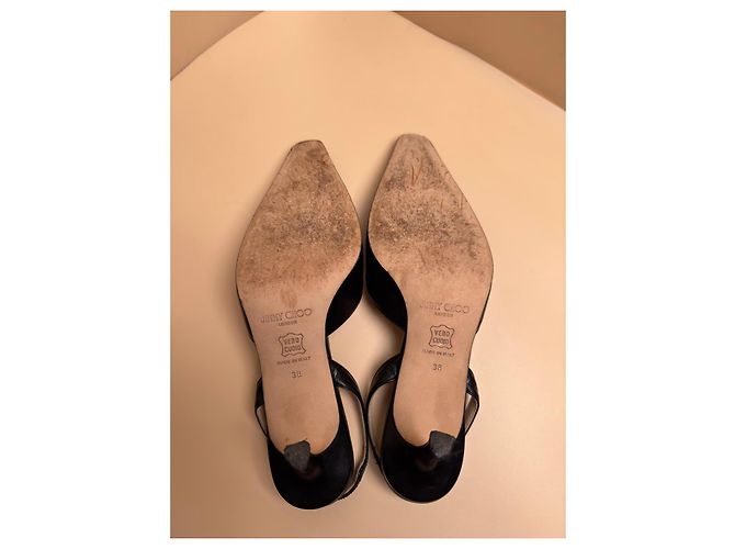 Décolleté slingback in pelle nera Jimmy Choo for Anya Hindmarch Nero - vista 7