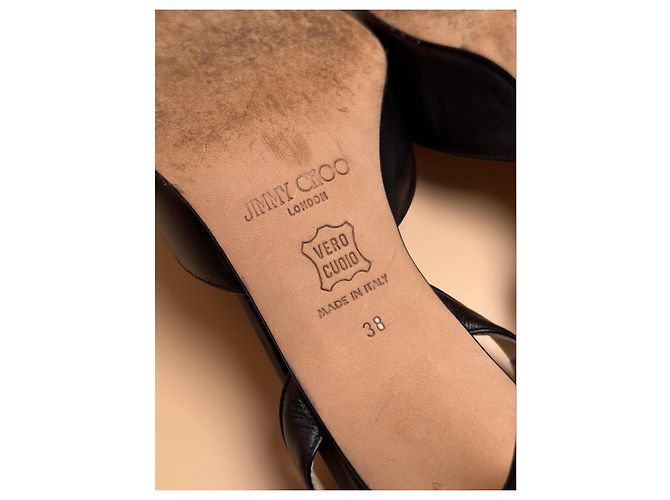 Décolleté slingback in pelle nera Jimmy Choo for Anya Hindmarch Nero - vista 8