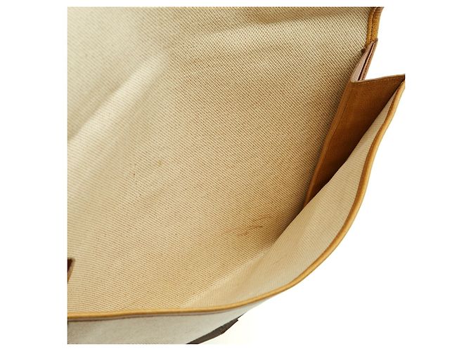 Hermès Pochette Jige GM in Pelle Gold e Canvas, 1979 Marrone Beige - vista 9