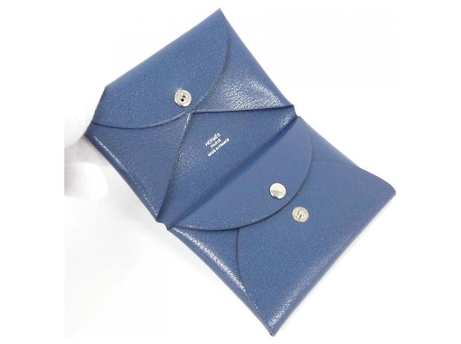 Hermès Hermes Calvi Duo Coin Case Dunkelblau - Ansicht 3