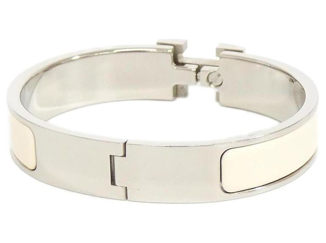 Hermès Bracelet Charmes Hermes Click H PM Argenté Beige - vue 2