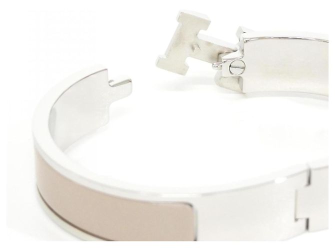 Hermès Hermes Click H PM Charm Armband Silber Beige - Ansicht 4