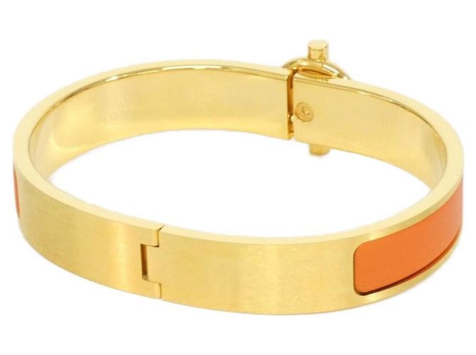 Hermès Bracciale Charm Hermes Click Glenan D'oro Arancione - vista 2