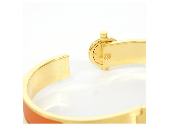 Hermès Bracciale Charm Hermes Click Glenan D'oro Arancione - vista 4