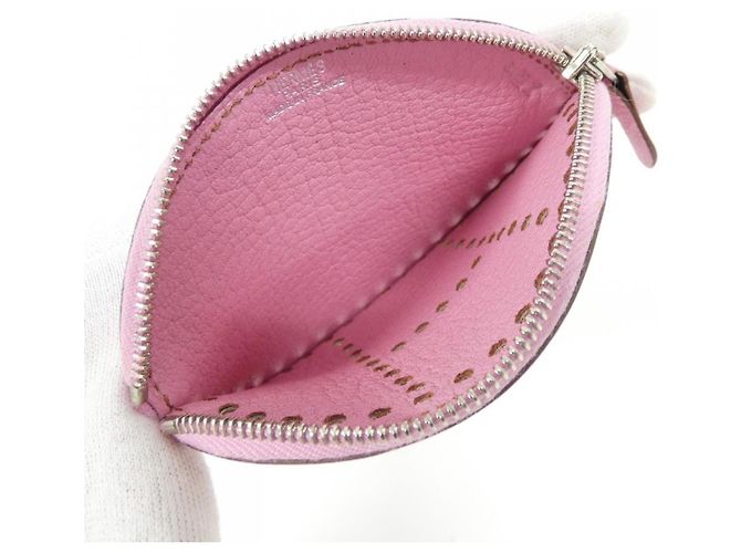 Hermès Evelyne Coin Purse Rosa - vista 5