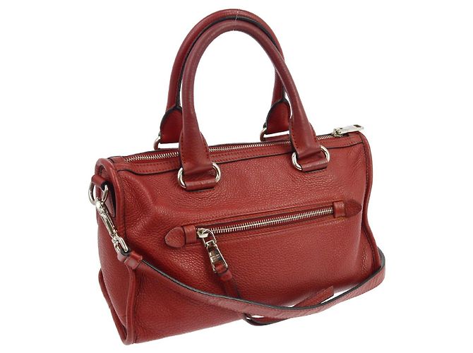 Prada Convertible Boston Vitello Daino Medium Red - view 2