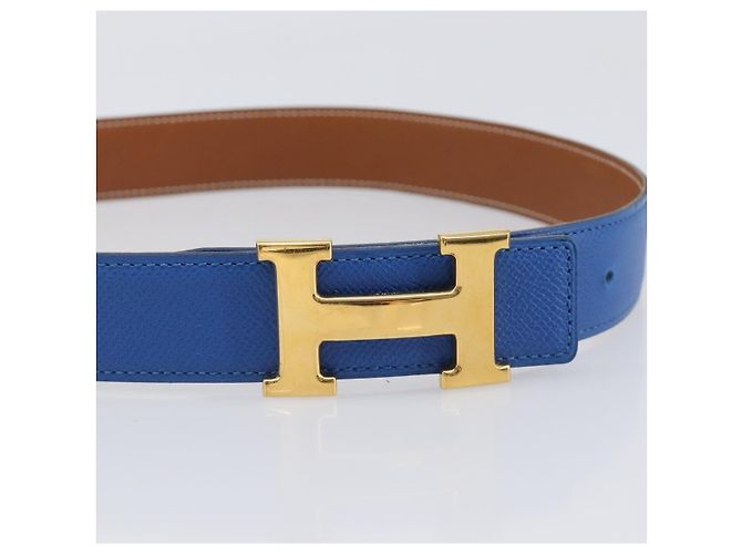 Hermès Cinto Reversível Hermes Constance em Couro Medium Azul - vista 7