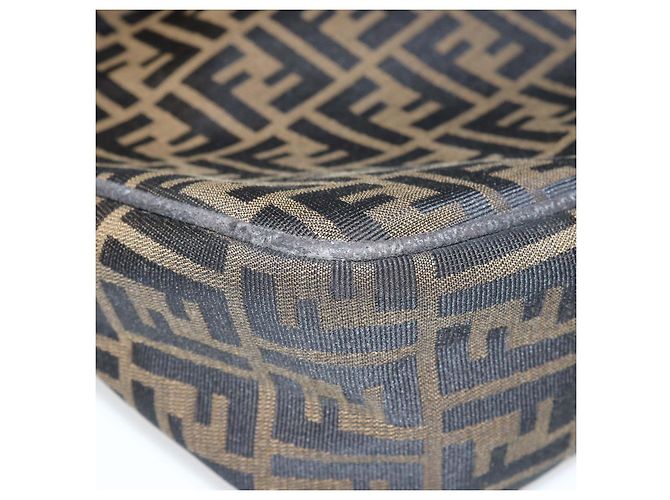 Fendi Tobacco Zucca Canvas Vintage Flap Hobo Marrone - vista 6