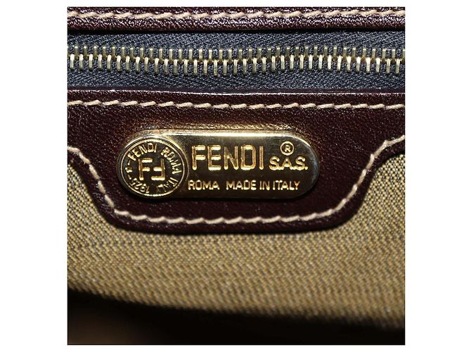 Fendi Tobacco Zucca Canvas Vintage Flap Hobo Marrone - vista 7
