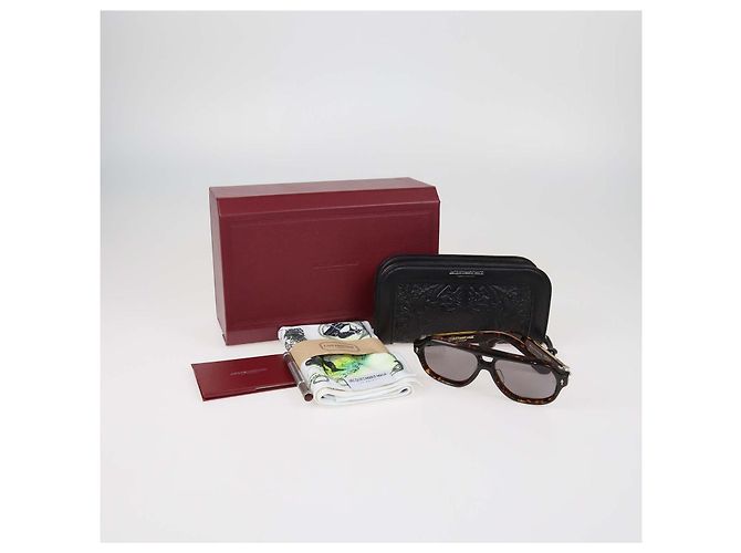 Autre Marque Jacques Marie Mage Brown Tortoise 07/100 Wildhorse Sunglasses Marrone - vista 7