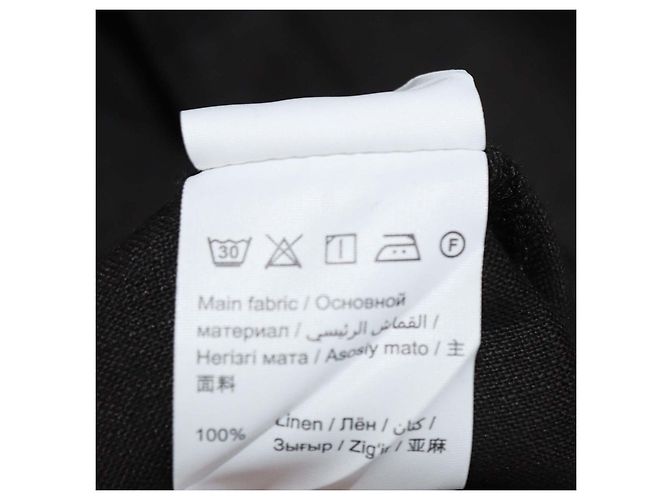 Autre Marque Set Camicia a Maniche Lunghe in Lino Nero e Pantaloni Aurelia 12 Storeez - vista 6