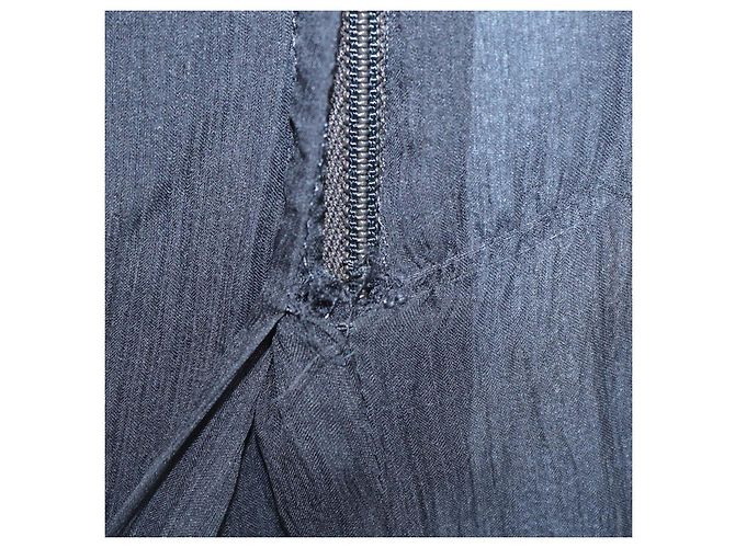 Prada plissierter Maxirock aus Seidenchiffon in Navyblau Marineblau - Ansicht 5