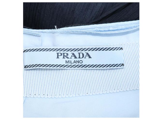Prada plissierter Maxirock aus Seidenchiffon in Navyblau Marineblau - Ansicht 6