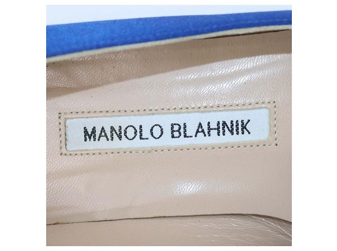 Manolo Blahnik Blue Satin Hangisi Flats - vista 6