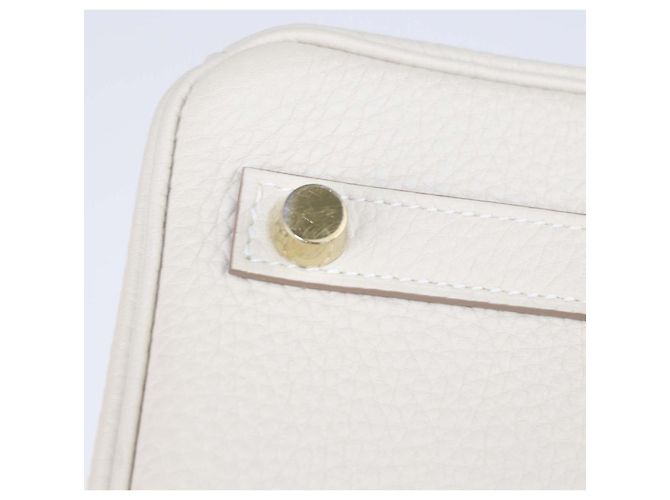 Hermès Borsa Birkin 25 Hermes in pelle Togo Craie con hardware dorato Bianco sporco - vista 4