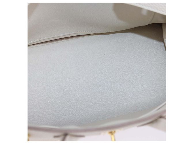 Hermès Borsa Birkin 25 Hermes in pelle Togo Craie con hardware dorato Bianco sporco - vista 6
