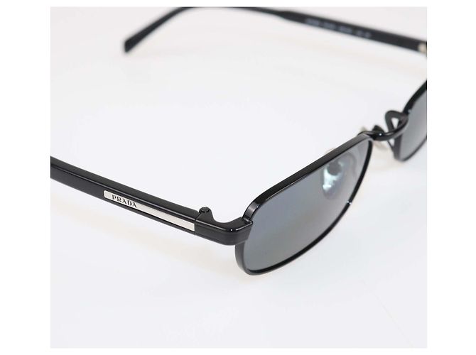 Prada Black Polarisierte Rechteckige Sonnenbrille Schwarz - Ansicht 6