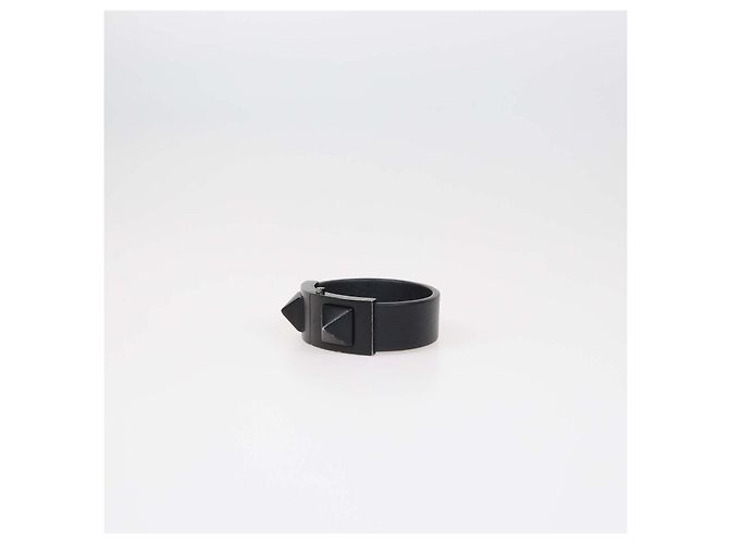 Valentino Rockstud Armband aus schwarzem Leder mit Verschluss - Ansicht 2