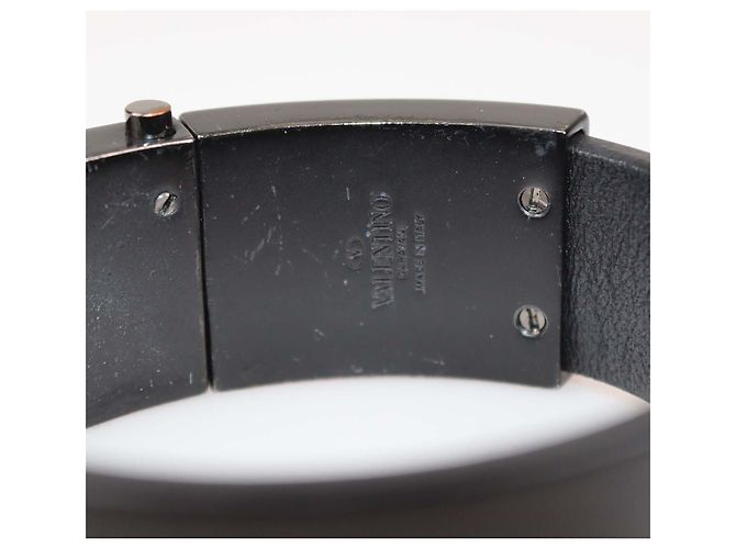 Valentino Rockstud Armband aus schwarzem Leder mit Verschluss - Ansicht 4