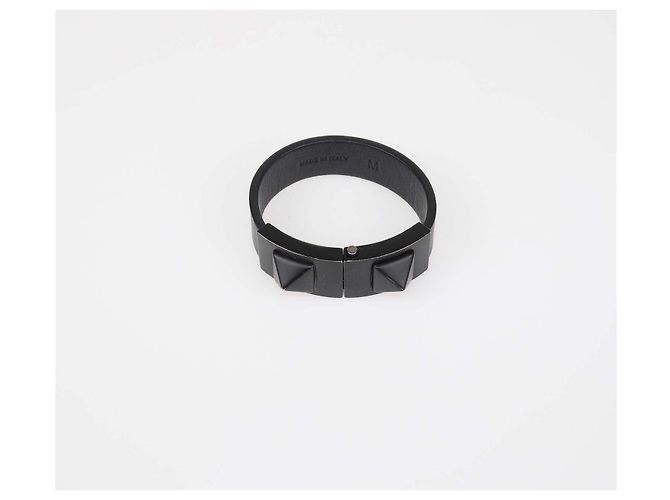 Valentino Rockstud Armband aus schwarzem Leder mit Verschluss - Ansicht 5