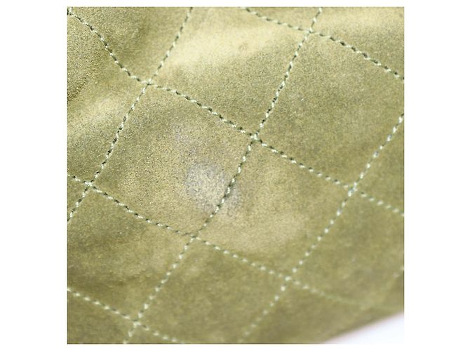 Chanel Khaki Quilted Suede Small 25 Hobo Verde - vista 7