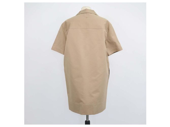 Abito camicia a maniche corte in cotone e seta beige Tod's Marrone - vista 3