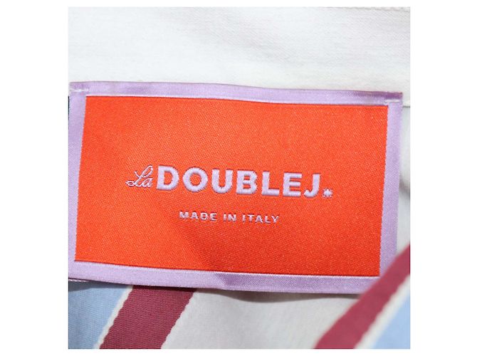 Autre Marque Abito Choux in Jacquard a Righe in Misto Cotone Multicolor de La Double J Multicolore - vista 5