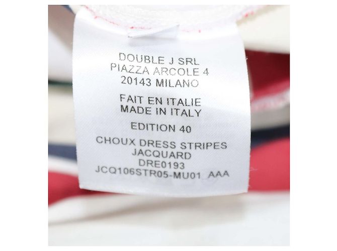 Autre Marque Abito Choux in Jacquard a Righe in Misto Cotone Multicolor de La Double J Multicolore - vista 7
