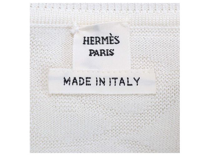 Hermès Cardigã Hermes Off White em malha de seda e algodão Chain D'Ancre Cru - vista 5
