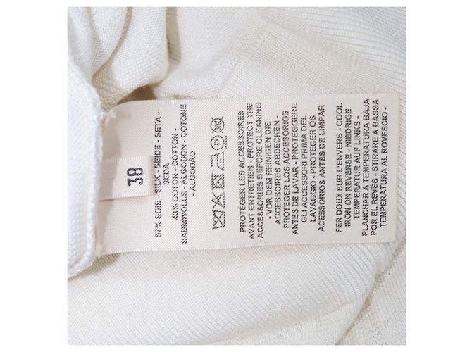 Hermès Cardigã Hermes Off White em malha de seda e algodão Chain D'Ancre Cru - vista 6