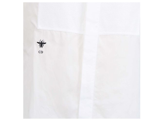 Top sem mangas com botões em algodão branco com bordado de abelha Christian Dior - vista 4