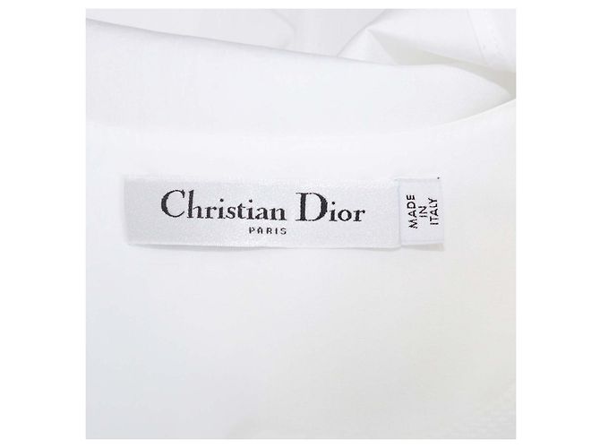 Top sem mangas com botões em algodão branco com bordado de abelha Christian Dior - vista 5