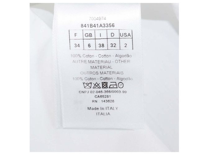 Top sem mangas com botões em algodão branco com bordado de abelha Christian Dior - vista 6
