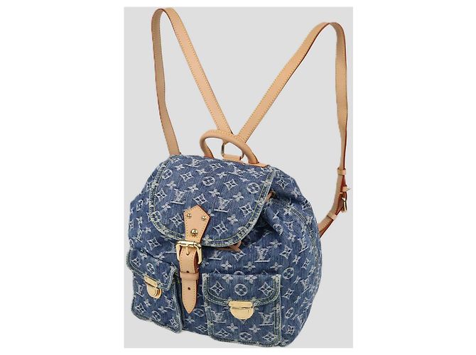 Louis Vuitton Blue Monogram Denim Sac a Dos Backpack GM Bleu - vue 2