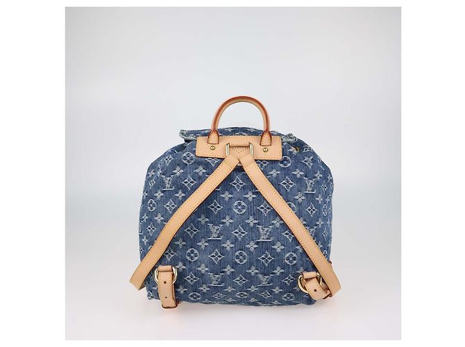 Louis Vuitton Blue Monogram Denim Sac a Dos Backpack GM Bleu - vue 3