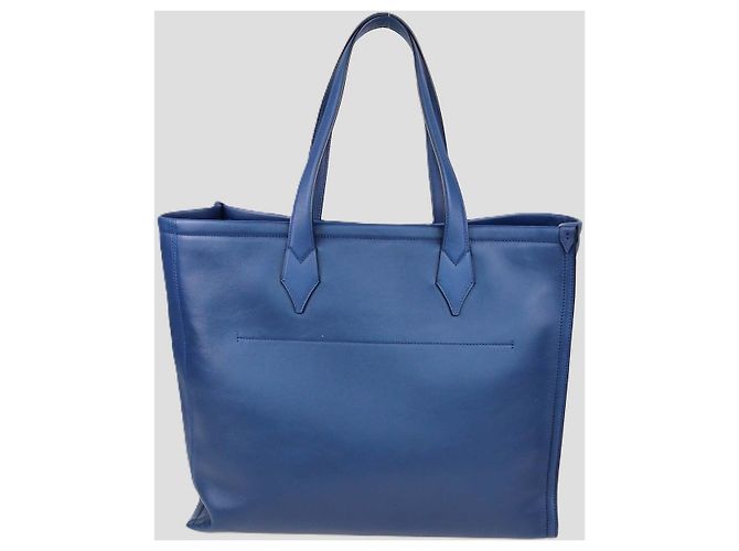 mala Montblanc Blue Leather Soft Selection Meisterstuck Azul - vista 3