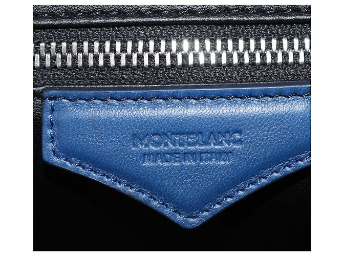 mala Montblanc Blue Leather Soft Selection Meisterstuck Azul - vista 5