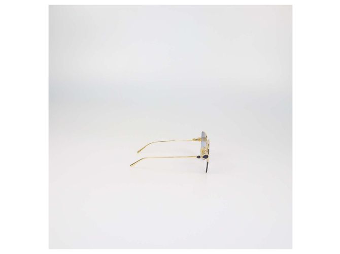 Boucheron Gold.Blue Gradient Serpent Boheme Square Sunglasses Golden - view 3