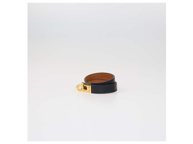 Hermès Pulsera Kelly Double Tour de piel negra Hermes Negro - vista 2