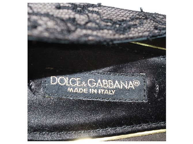 Décolleté peep toe in pizzo floreale nero Dolce & Gabbana Marrone - vista 6