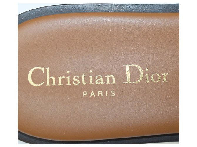 Ciabatte basse D-Club in pelle marrone Christian Dior - vista 6